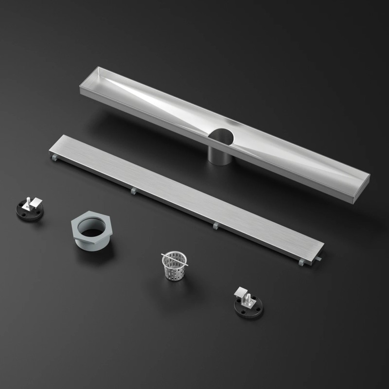 28 Inch Brushed Stainless Steel Tile Insert Invisible Linear Floor