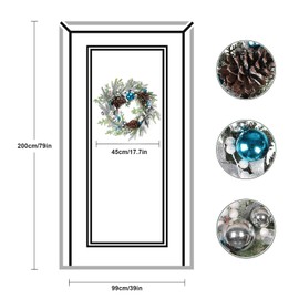 LASPERAL Artificial Christmas Door Wreath, 17" Blue Winter Wreath for Front Door Artificial Holiday Wreath Xmas Outdoor Wreath with Christmas Balls, Pine Core for Indoor Outdoor Decoration