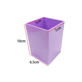 Aoktorkit 2pcs Plastic Pen Pencil Holder Purple Square Plastic Desk Organizer Pen Holder For Desk Office/School/Home Accessory,7 * 10CM