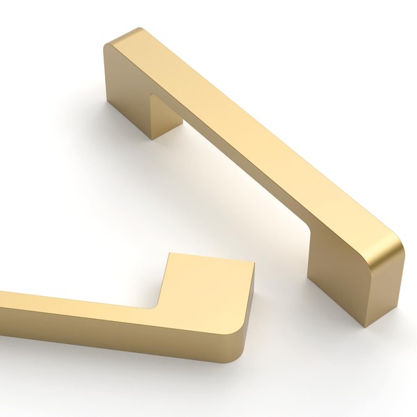 Asidrama 10 Pack 3.75 Inch(96mm) Brushed Gold Cabinet Pulls Gold