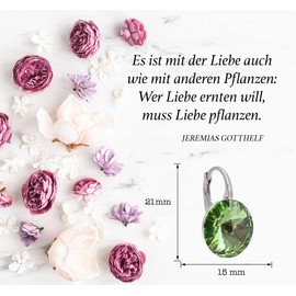 Rivoli Earrings Austrian Zirconia 925 Silver - Jewellery for Women and Girls - Drop Earrings Ideal for Gifts for Women, Silver, Crystal