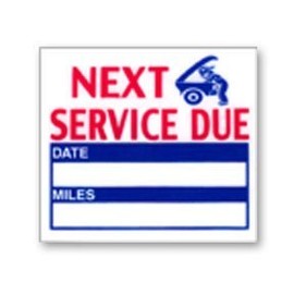 Service Due Static Sticker - 200 Count