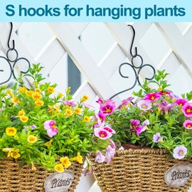 ESFUN 24 Pack S Hooks, 3.5 Inch Heavy Duty S Hooks for Hanging Plant, Large Closet Rod Hooks for Jeans Bags, Black Metal S Shaped Hook for Plant Basket, Pots Pans Wire Shelf Rack, Utensils, Towels