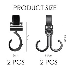 4-Piece Pram Hooks, Multifunctional Hooks, Pram Hooks, Universal Hooks for Prams, Rotating Hooks, Pram Accessories