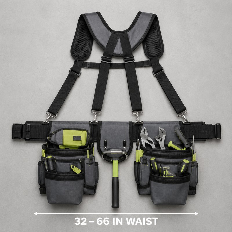 Adjustable Tool Belt for Work – 32–66 Inch Nylon Belt