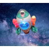 Cohete Espacial Y Astronauta De Juguete Baila, Luz Y Música