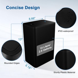 Naisu Bathroom Small Trash Can with Lid, 3pack 9Liters/1.98 Gallon Slim Trash Bin with Pop-Up Lid, Pet Kick Proof, Suitable for Kitchen, Living Room, Bedroom, Office, Powder Room（Assorted）