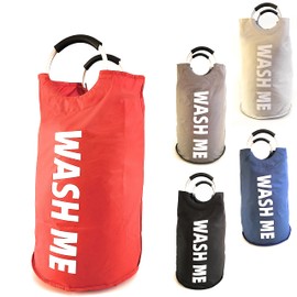 Dorm Checklist Laundry Bag | Large 90L Hamper | Collapsible & Foldable Washing Laundry Baskets for Clothes | Dorm Room, Apartment, Bedroom Essentials | Durable 600D Oxford w/Aluminum Handles (Red)