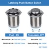 DMWD 2-Pack 19mm Latching Metal Waterproof Push Button Switch ON-Off