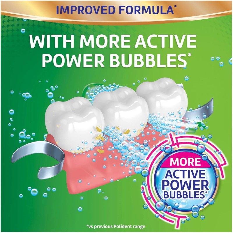Polident Overnight Whitening Antibacterial Dental Appliance Cleanser Tablets NEW