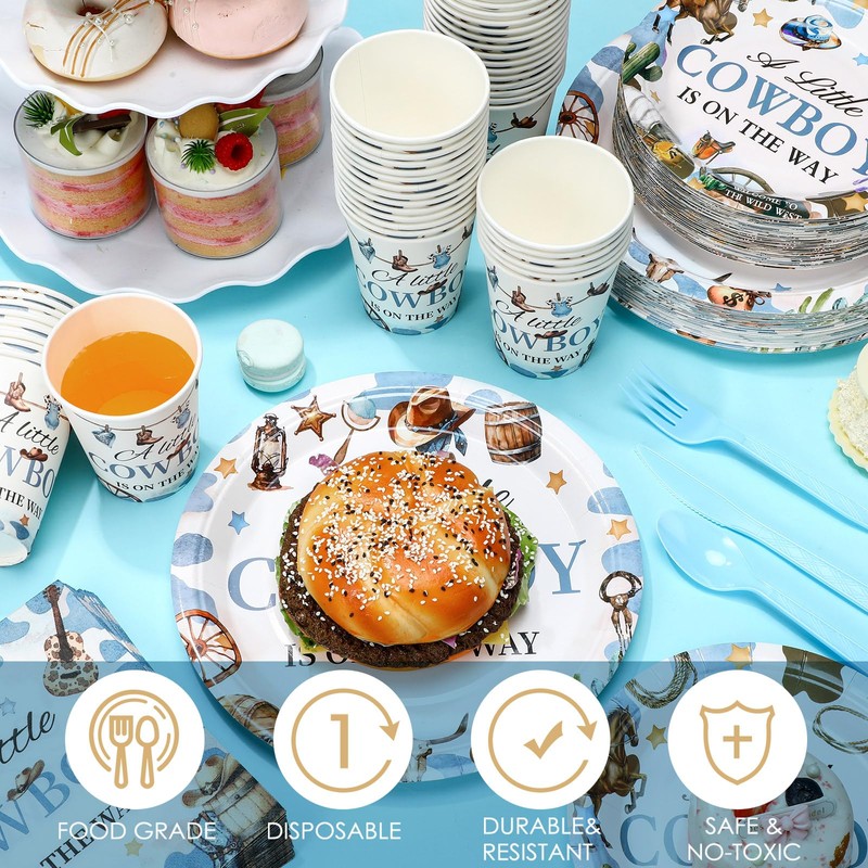 Dandat 350 Pcs Baby Shower Plates Set Baby Shower Party
