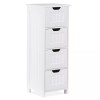 SEGAWE Bathroom Floor Storage Cabinet Freestanding Wooden Side Organizer with