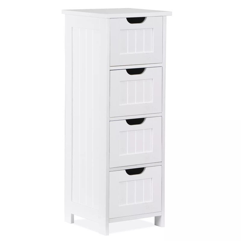 SEGAWE Bathroom Floor Storage Cabinet Freestanding Wooden Side Organizer with