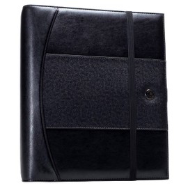 Case-it Pro Padfolio Portfolio Binder, 1 inch D-Ring Binder - 5 Tab Expanding File Folder, Multiple Pockets - Black (LL-PRO-243)