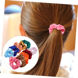 WOONEKY Unique Gold Velvet Hair Bands 10pcs Ponytail Holders Hair Ring Tie Styling Accessories