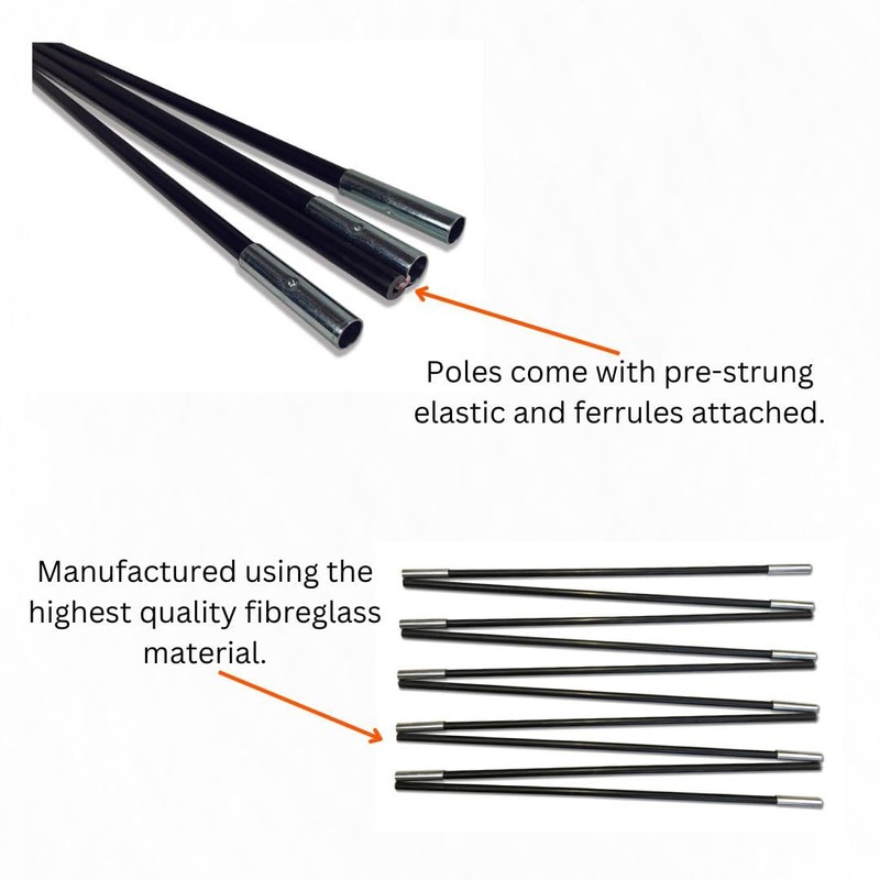 TentSpares - Vango Venture 450 Tent 2007-2023, Grey Coded Fibreglass