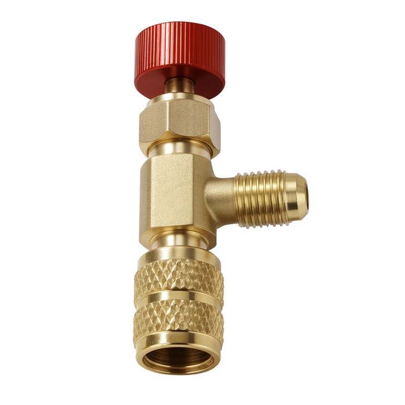 2Pcs Refrigerant Charging Valve Set, 5/16" Safety Adapter Flow Control
