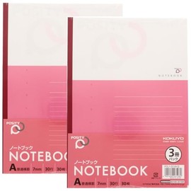 Kokuyo POSITY Semi-B5 Notebook, 30 Sheets, Regular Ruled, Set of 3, Set of 2