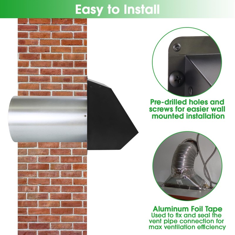 3 Inch Dryer Vent Cover Wall Vent Hood with Screen