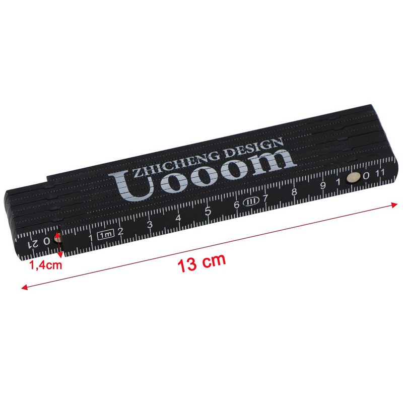 Set of 4 Folding Rulers 1 Metre Portable Plastic Folding