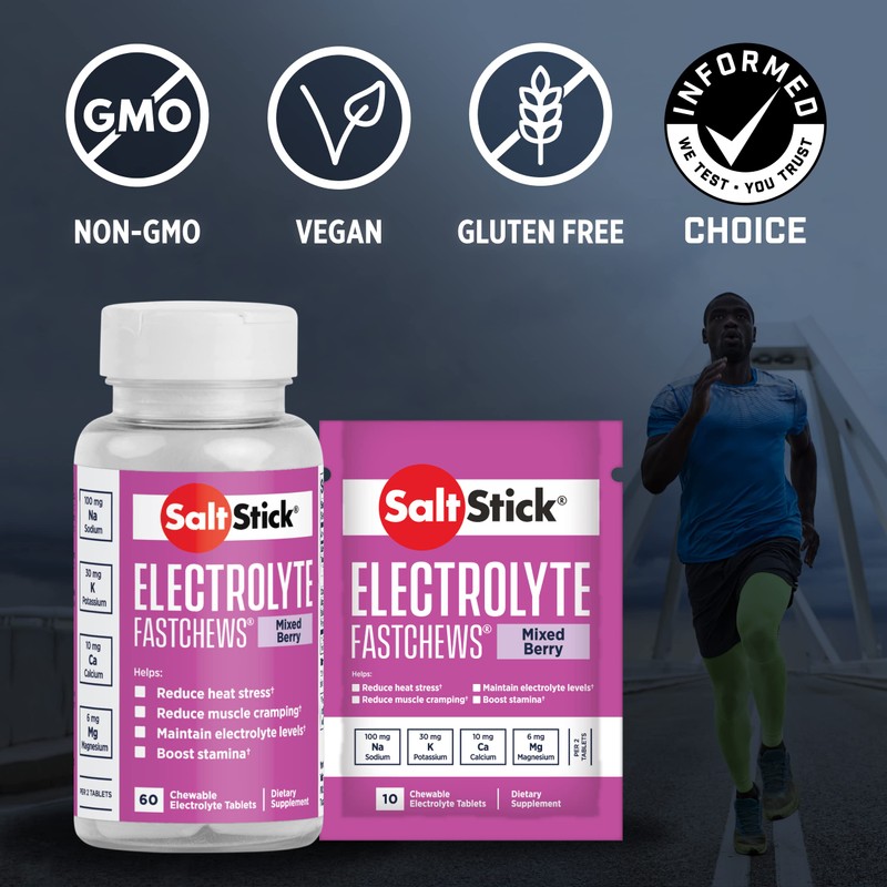 SaltStick Fastchews Mixed Berry Box (12 Bags of 10 Electrolyte