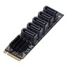 ChenYang 5 Ports M.2 to SATA Adapter, M Key NVME