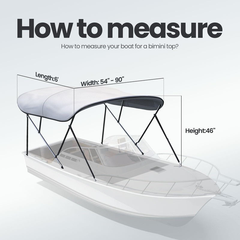 KING BIRD 3-4 Bow Bimini Boat Top Cover Sun Shade