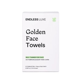Endless Luxe - Golden Face Towels - Toallitas Autobronceadoras Faciales - Self Tanning Towelettes - Todo Tipo de Piel - Bronceado Medio - Hidrantantes y Veganas - 12 Unidades, 2.5 ml c/u - GFT23