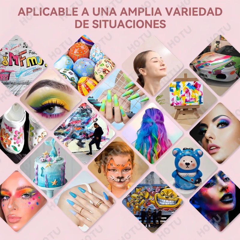 Kit Aerógrafo Portátil Tensky para Uñas Maquillaje con Compresor Rosa