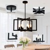 Modern Black Chandeliers for Dining Room, Industrial Metal Chandelier, 6-Light