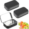 Sluswallow 3Pcs Black Rectangular Small Tins with Lids Tin Boxes