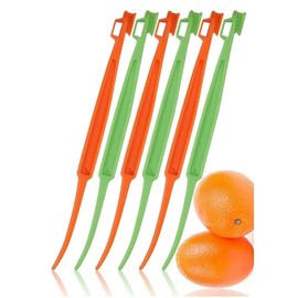 6 Pcs Orange Peeler Tool Plastic Citrus Lemon Peeler Orange Peeler Stick Fruit Peeling Tool for Grapefruit Orange Cutter Slicer Kitchen Accessories Gadget,Graters,Peelers and Slicers (Red and Green)