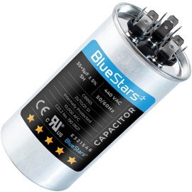 Original Version 35+5 MFD uf 370/440VAC Dual Run Round Capacitor Replacement Part by BlueStars - Exact Fit for Condenser Straight Cool or Heat Pump Air Conditioner - Replaces 97F9834 Z97F9834