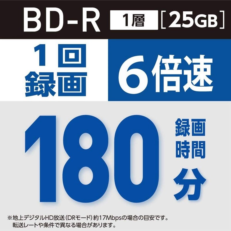 Mitsubishi Chemical Media Verbatim VBR130RP10V1 BD-R Single Recording, Single Sided,