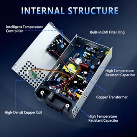 DIY Version AC to DC Converter 12V 50A 600W Power Supply,Universal SMPS 110V/120V/220V AC to DC Converter Power Supply Transformer Driver Adapter for CCTV,RV,Pump,LED Strip(DC12V-50A-600W)