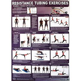 Productive Fitness Poster Series Upper Resistance Tubing Exercises Laminated