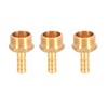3PCS Brass Barbed Hose Fitting Coupler Connector 8mm to 1/2”