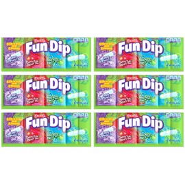 Fun Dip 3 Flavor Pack | Fun Dip RazzApple Magic Dip, Cherry Yum Diddly Dip, and Grape Yumtious Dip all in one! | 1.4 oz Packs | Pack of 6
