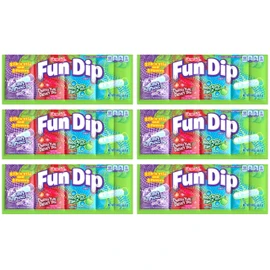 Fun Dip 3 Flavor Pack | Fun Dip RazzApple Magic Dip, Cherry Yum Diddly Dip, and Grape Yumtious Dip all in one! | 1.4 oz Packs | Pack of 6