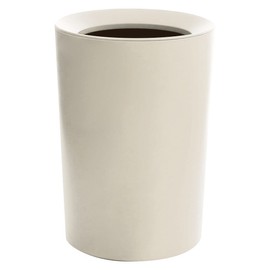 Asbel A6211 Leclerc CV Round Trash Can Without Lid, For Living Room, 2.7 gal (6.7 L), Hard To See Garbage Bags, White