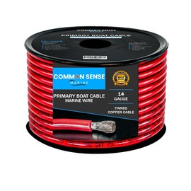 14 Gauge Primary Boat Cable - 100x2 ft Marine Grade Wire Tinned Oxygen-Free Copper - 14 AWG UL 1426 Standard PVC Wire for Boat, Automotive, Speakers, Camper & Trailers