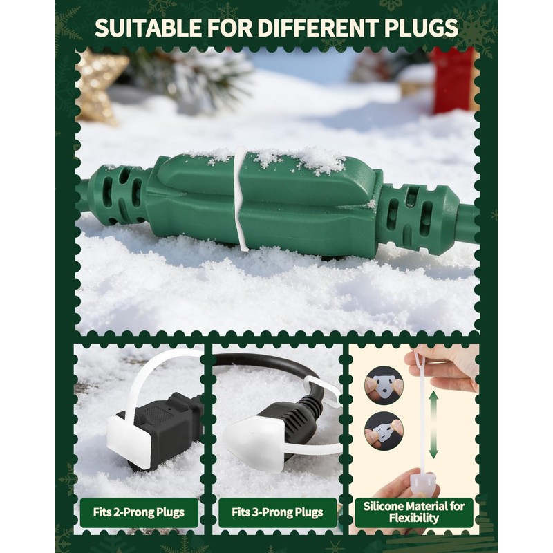 16 Pack Weatherproof Gaskets and Plug Covers with Anti-Loss Lanyard,