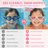 Kids Swim Goggles with Earplugs – Anti-Fog Waterproof Large Frame