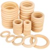 50 PCS Unfinished Wooden Rings for Crafts - Hanging Basket