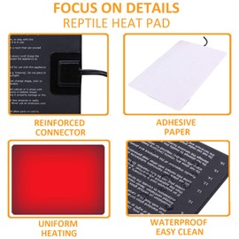 Aiicioo Reptile Heating Pad - Hermit Crab Heater Heat Mat for Reptiles Snake Lizard Terrarium 8 Watt 2Pack