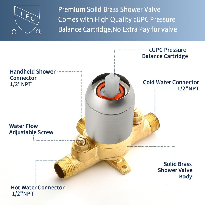Shower Faucet Set Complete Shower Kit Dual Shower Head and