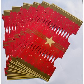 UKDD® 6pc Make and Fill Your Own Festive Seasonal Christmas Party Royle Cracker Craft Kit Own DIY (Merry Christmas with Gold Star)