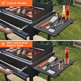 Silicone Griddle Tools Mat for Blackstone,16 * 11.5 Inch Silicone Mat with Drip Pad,Side Shelf Grill Mats for Outdoor Grill,Kitchen, Cooking & Countertop, Griddle Accessories