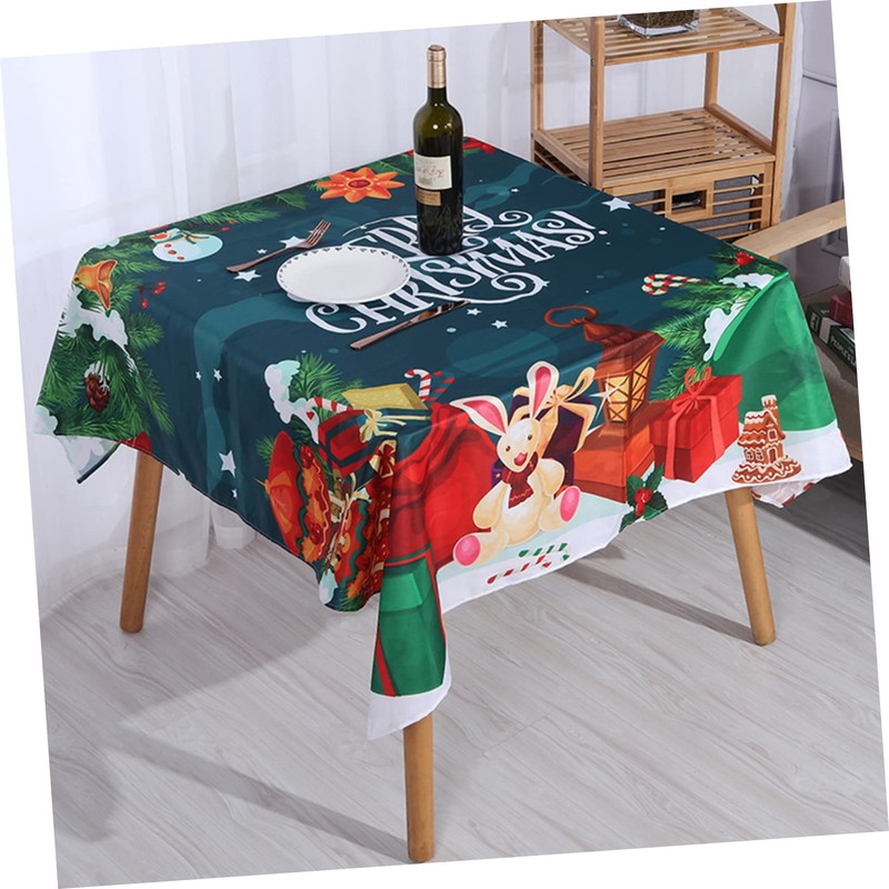 ORFOFE Vinyl PVC Table Cover Oilproof Waterproof Tablecloth for Christmas