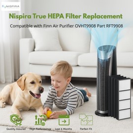 Nispira V-HEPA Replacement Filter Compatible with Finn Air Purifier OVHT9908 Part RFT9908. 1 Set